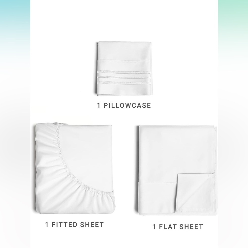 3PC Sheet Set. Twin. New. White